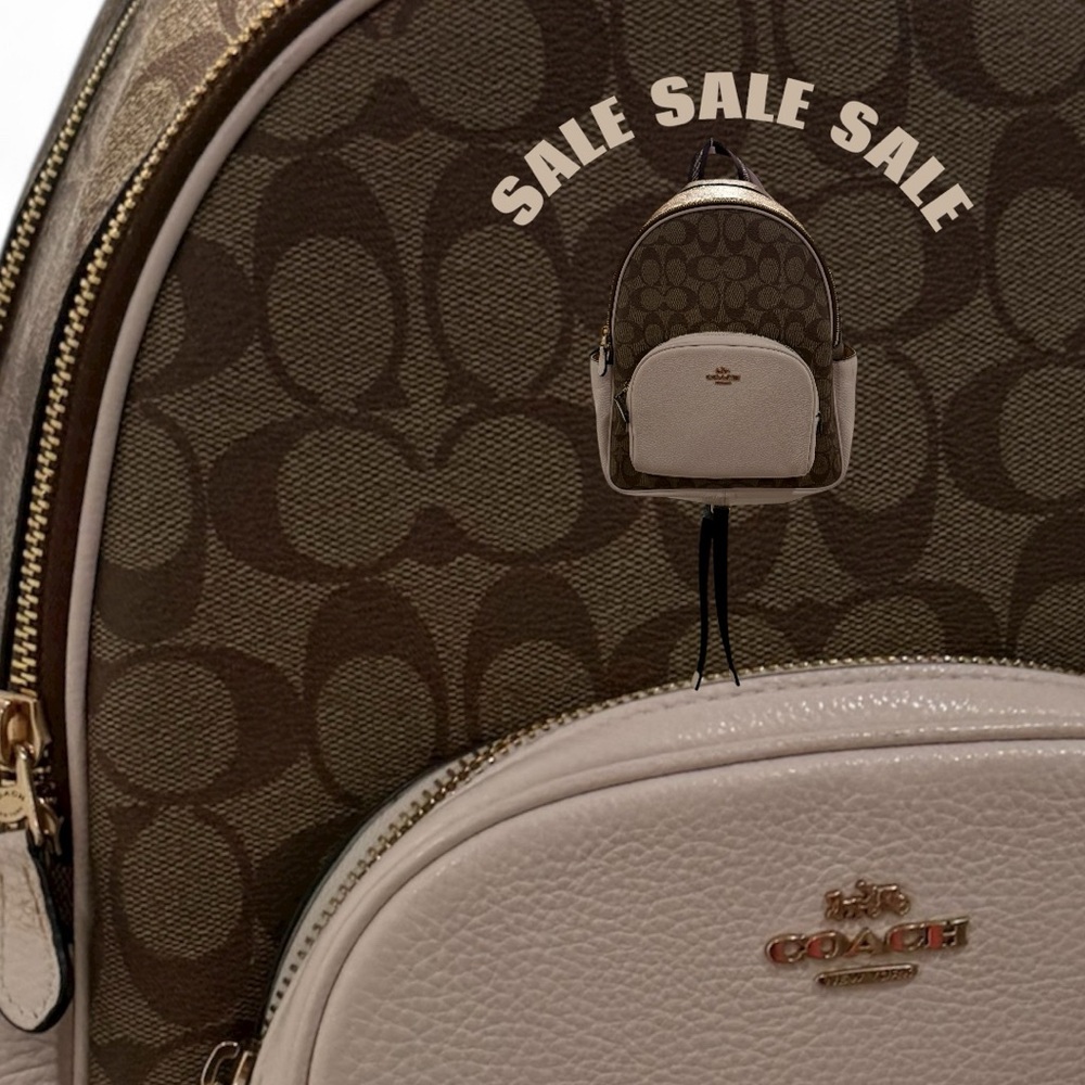 Coach Tan and Cream Backpack